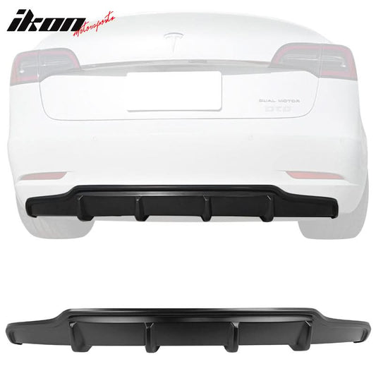 2017-2023 Tesla Model 3 V Style Unpainted Rear Bumper Diffuser ABS