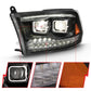 ANZO 2009-2018 Dodge Ram 1500 Projector H.L. Switchback Chrome Amber 111442