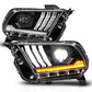 ANZO 10-14 Ford Mustang LED Projector Headlights w/Sequential Light Tube (NON HID Compatible) 121577