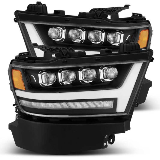 AlphaRex 19-20 Ram 1500HD NOVA LED Proj Headlight Plank Style Matte Blk w/Activ Light/Seq Signal/DRL 880518 *Discontinued