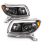 ANZO 06-09 Toyota 4 Runner Projector Headlights Plank Style - Black 111616