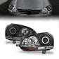 Anzo 2006-2009 Volkswagen Rabbit Projector Headlights w/ Halo Black (CCFL)