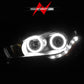 Anzo 2008-2015 Mitsubishi Lancer Projector Headlights w/ Halo Black (CCFL)
