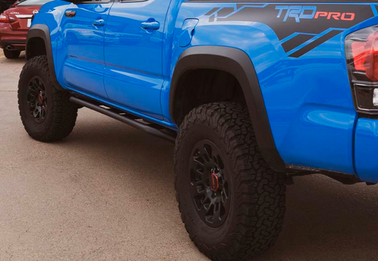 Cali Raised LED Cali Raised 05-23 Toyota Tacoma Trail Ed Rock Sliders - Double Cab Short Bed/No Kick Out/PwdrCoat CR2587