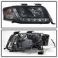 Spyder Audi A6 02-04 Projector Headlights Halogen Model Only - DRL Black PRO-YD-ADA601-DRL-BK 5008657