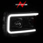 Anzo GMC Canyon 15-18 Projector Plank Style Headlight Black W/ Amber