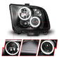Anzo 2005-2009 Ford Mustang Projector Headlights w/ Halo Black