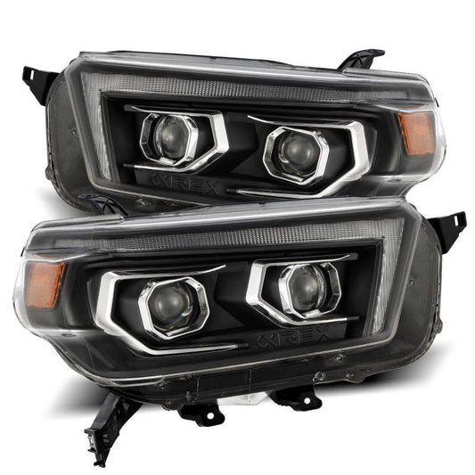 AlphaRex 10-13 Toyota 4Runner LUXX LED Proj Headlights Plank Style Black w/Seq Signal/DRL 880757 *Discontinued