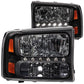 Anzo 2000-2004 Ford Excursion Crystal Headlights Black w/ LED 1pc