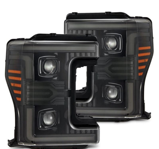 AlphaRex 17-19 Ford F-250/350/450/550 Super Duty LUXX-Series LED Proj Headlights Alpha-Blk SS/SBDRL 880322 *Discontinued