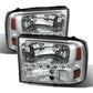 SPYDER Xtune Ford F250 F350 Super Duty 99-04 1Pc Headlights w/ LED Chrome HD-JH-FF25099-LED-C 9026171