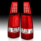 ANZO 1999-2002 Chevy Silverado 1500 LED Taillights Plank Style Chrome With Red/Clear Lens 311332
