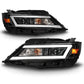 ANZO 14-20 Chevrolet Impala Square Projector LED Bar Headlights w/ Black Housing 121574