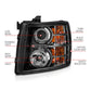 Anzo 2007-2013 Chevrolet Silverado 1500 Projector Headlights w/ Halo Black