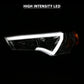 ANZO 14-18 Toyota 4 Runner Plank Style Projector Headlights Chrome w/ Amber 111417