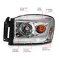 Anzo 06-09 Dodge RAM 1500/2500/3500 Headlights Chrome Housing/Clear Lens (w/Switchback Light Bars) 111527