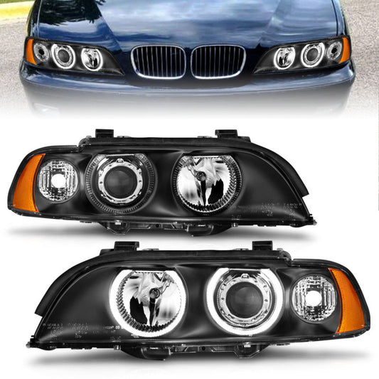 Anzo 1997-2001 BMW 5 Series Projector Headlights w/ Halo Black