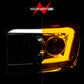 Anzo 06-09 Dodge RAM 1500/2500/3500 Headlights Chrome Housing/Clear Lens (w/Switchback Light Bars) 111527