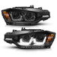 Anzo 2012-2015 BMW 3 Series Projector Headlights w/ U-Bar Black