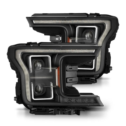 AlphaRex 18-21 Ford F150 PRO-Series Projector Headlights - Black w/DRL & Seq Signal 880252 *Discontinued
