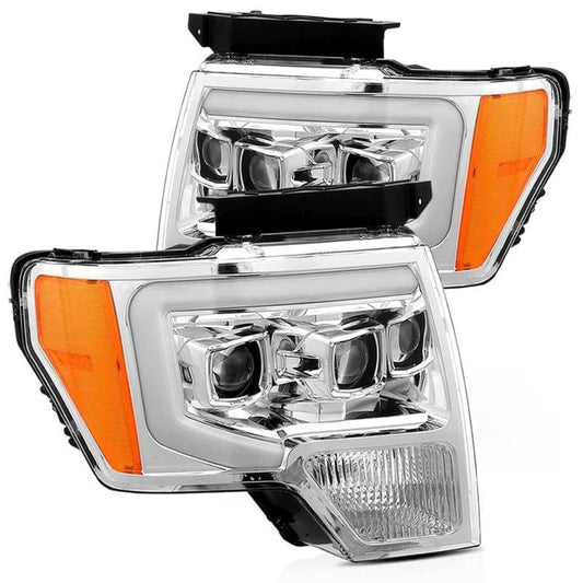 AlphaRex 09-14 Ford F-150 LUXX LED Proj Headlights Plank Style Chrome w/Activ Light/Seq Signal/DRL 880178 *Discontinued