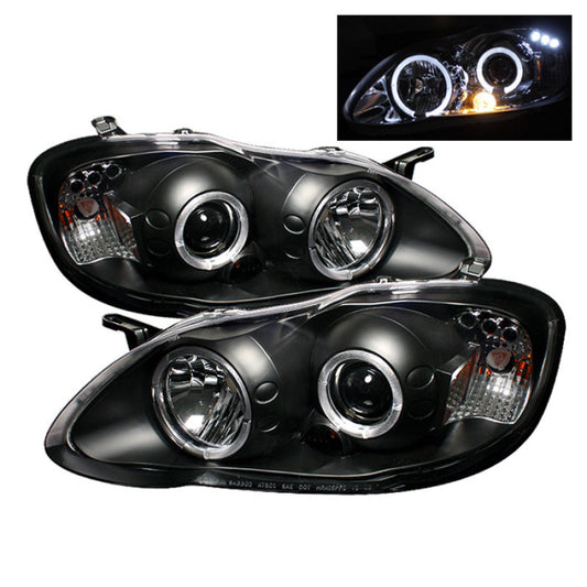 Spyder Projector Headlights | Toyota Corolla 2003-2008 | LED Halo, Black