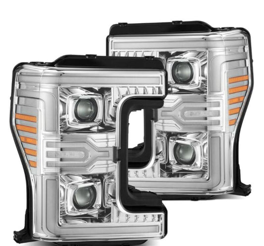 AlphaRex 17-19 Ford F-250/350/450/550 Super Duty LUXX-Series LED Proj Headlights Chrome w/SS & SBDRL 880346 *Discontinued
