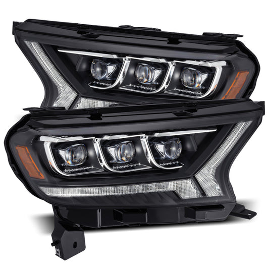 AlphaRex 19-21 Ford Ranger NOVA LED Proj Headlights Plank Style Black w/Activ Light/Seq Signal/DRL 880124 *Discontinued