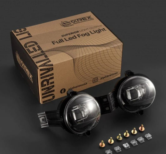 AlphaRex 02-08 Dodge Ram 1500/03-09 Ram 2500/3500 DoubleTap Dual Color LED Proj Fog Lights - Wt/Ambr 210005 *Discontinued