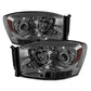 SPYDER Xtune Dodge Ram 1500 06-08 / Ram 2500/3500 06-09 Halo Projector Headlights Smoked PRO-JH-DR06-LED-SM 9028342