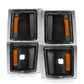 ANZO 1994-1998 Chevrolet Blazer Corner Lights Black Housing Clear Lens w/ Amber Reflector 521042