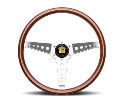 Momo Indy Steering Wheel 350 mm - Magoany Wood/Brshd Spokes