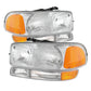 SPYDER Xtune GMC Sierra 99-06 Headlights & Amber Bumper Lights Chrome HD-JH-GS99-SET-OEAM-C 9027345