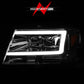 ANZO 2004-2008 Ford  F-150 Projector Headlights w/ Light Bar Chrome Housing 111542