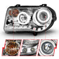 Anzo 2005-2010 Chrysler 300C Projector Headlights w/ Halo Chrome (CCFL) G2