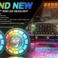 SPDZ1 Oculus 7” RGB LED Headlights with LED RGB Fog Light Kit – App Controlled Multi-Mode Halo
