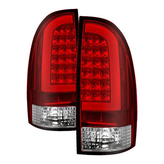 SPYDER xTune 05-15 Toyota Tacoma (Excl LED Tail Light) LED Tail Lights - Red Clear (ALT-ON-TT05-LBLED-RC) 5082138