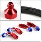 Universal Fuel Tank Fittings with Braided Stainless Steel Feed Return Line 10AN to AN6 - Black Nylon Stainless Steel