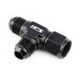 HPS Performance Products AN Male with AN Female on Run Tee Fitting Adapter, Aluminum, Black