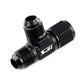 HPS Performance Products AN Male with AN Female on Run Tee Fitting Adapter, Aluminum, Black