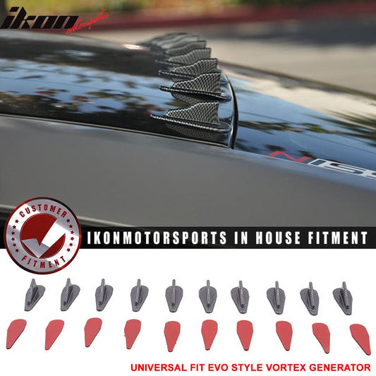 Universal EVO Style Carbon Fiber Print Shark Fin Vortex Generator PP