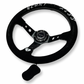 Suede 350mm Steering Wheel + Short Hub Adapter Kit For Ford F 150 350 450