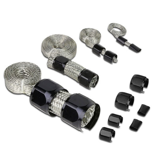 Universal Braided Stainless Steel Hose Set - Black