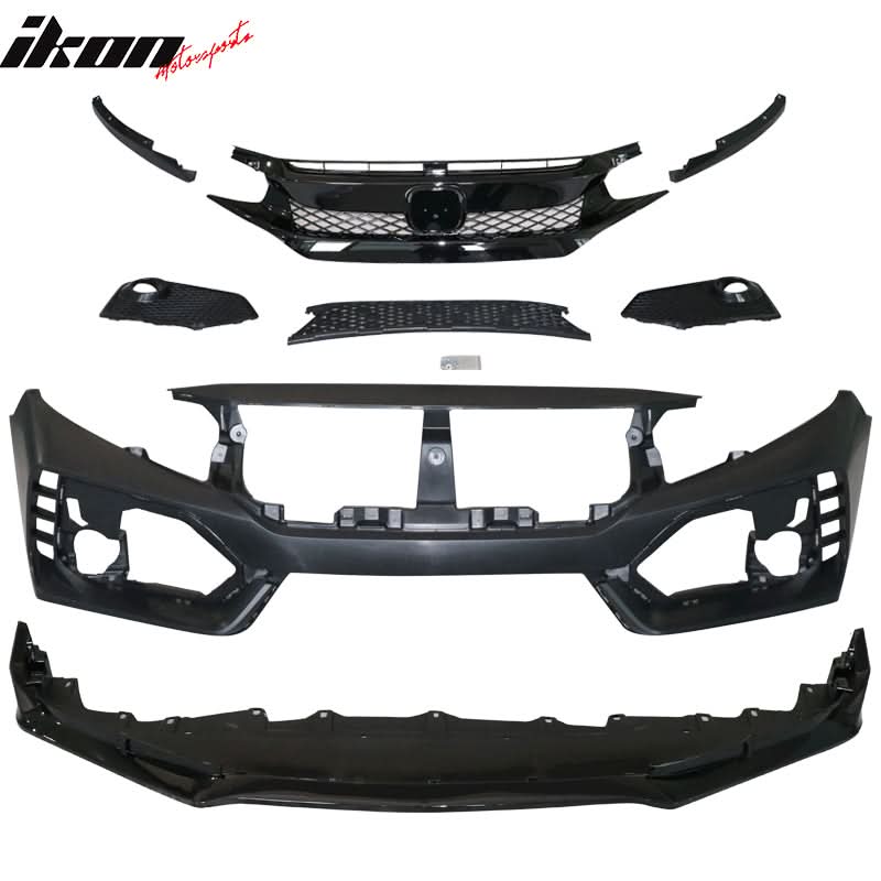 2016-2018 Honda Civic Type-R Front Bumper & Lip Gloss & DRL Light