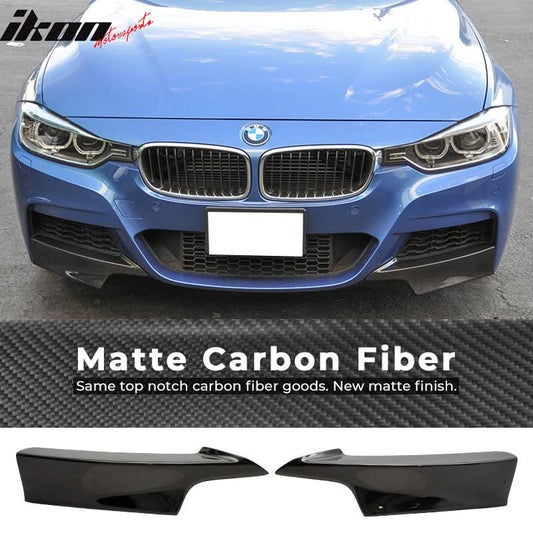 2012-18 BMW F30 3 Serie M-Sport Matte Carbon Fiber Front Lip Splitter