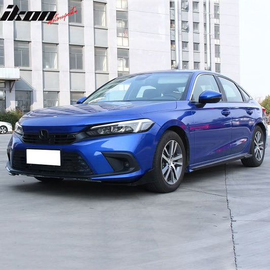 2022-2023 Honda Civic 4DR MD Style Front Bumper Lip Splitter 2PCS PP