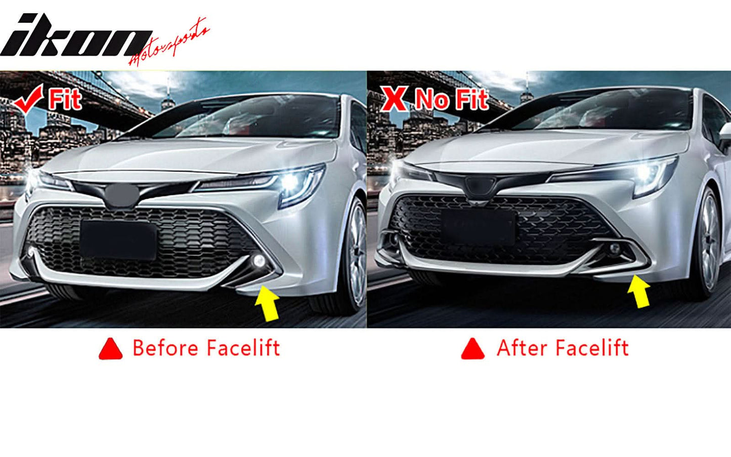 2019-2021 Toyota Corolla Auris 3rd 5-Door Matte Black Front Bumper Lip