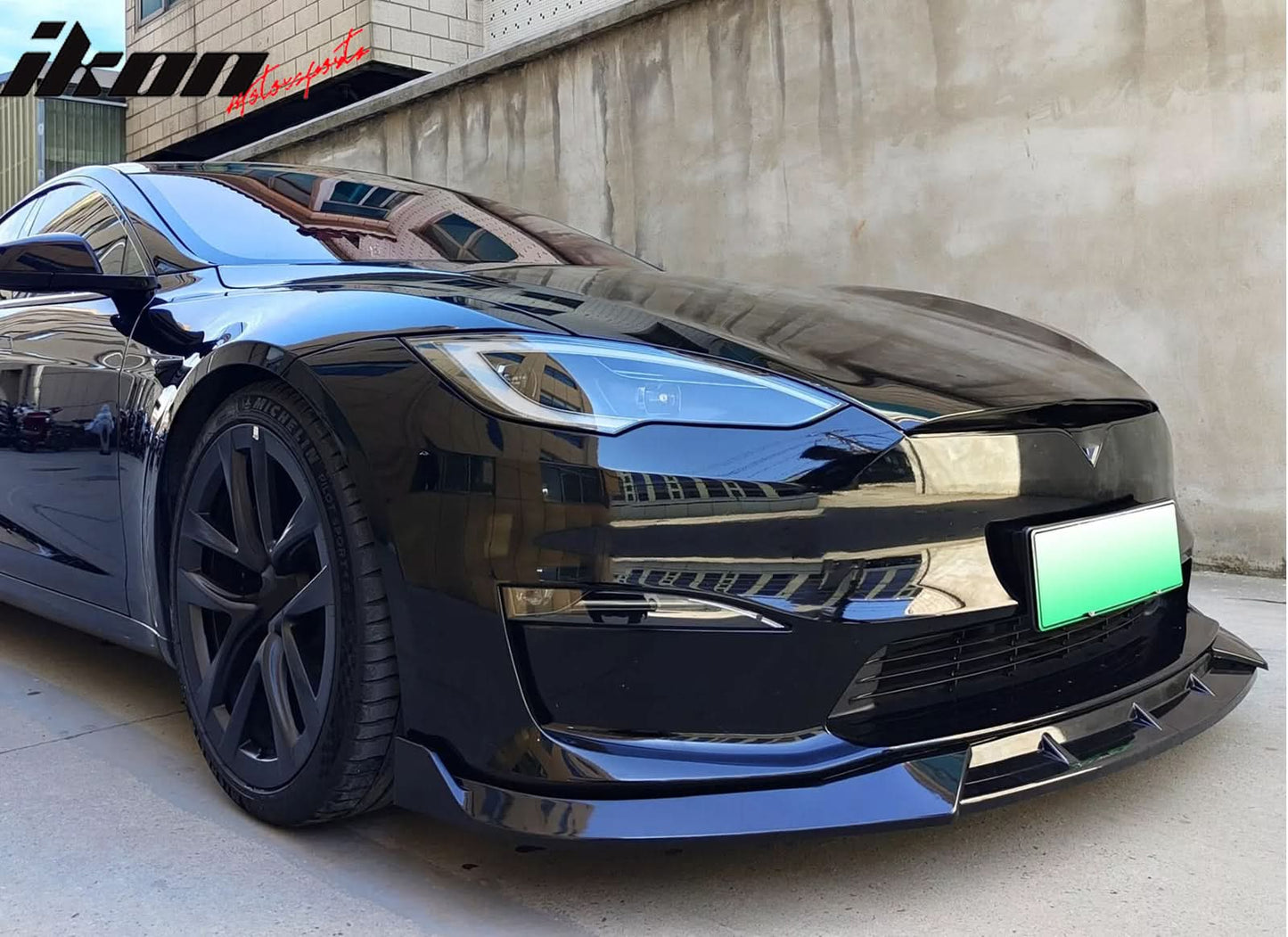 2021-2024 Tesla Model S IK Style 3PCS Front Bumper Lip Painted PP