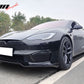 2021-2025 Tesla Model S Track Pack Style Front Bumper Lip Gloss Black