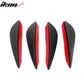 Universal 4PC Black Carbon Fiber Print Front Lip Splitter Canards Fin